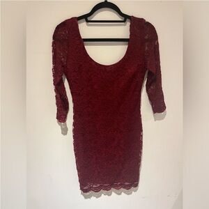 Elegant Red Lace Dress